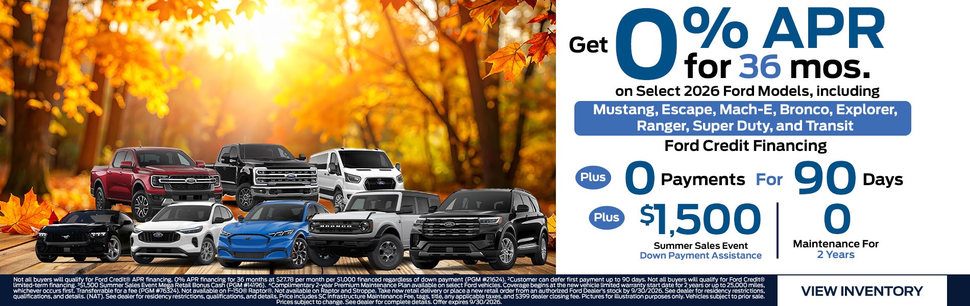 0% APR for 36 Months